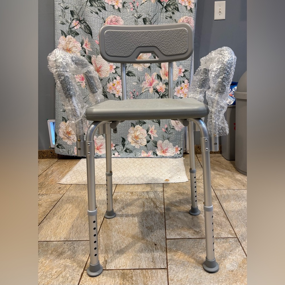 Adjustable Gray Shower Chair